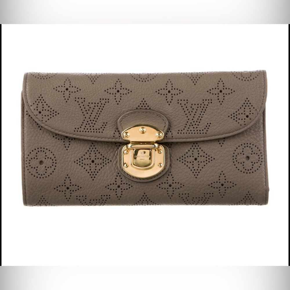 Louis Vuitton Amilia Taupe Leather Wallet COA